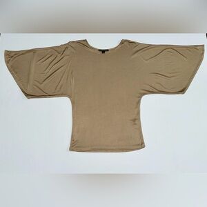 Ralph Lauren Black Label Silk Blend Gold Batwing Sleeve Top Size Small